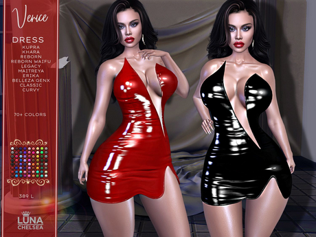 Second Life Marketplace - Fatpack Special,Venice Latex Mini Dress,Latex